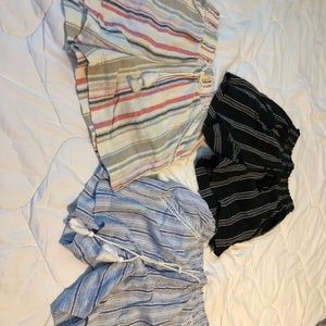 Set of 3 linen shorts